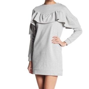 NWT Lover Fire Gray Ruffle Sweatshirt  Dress